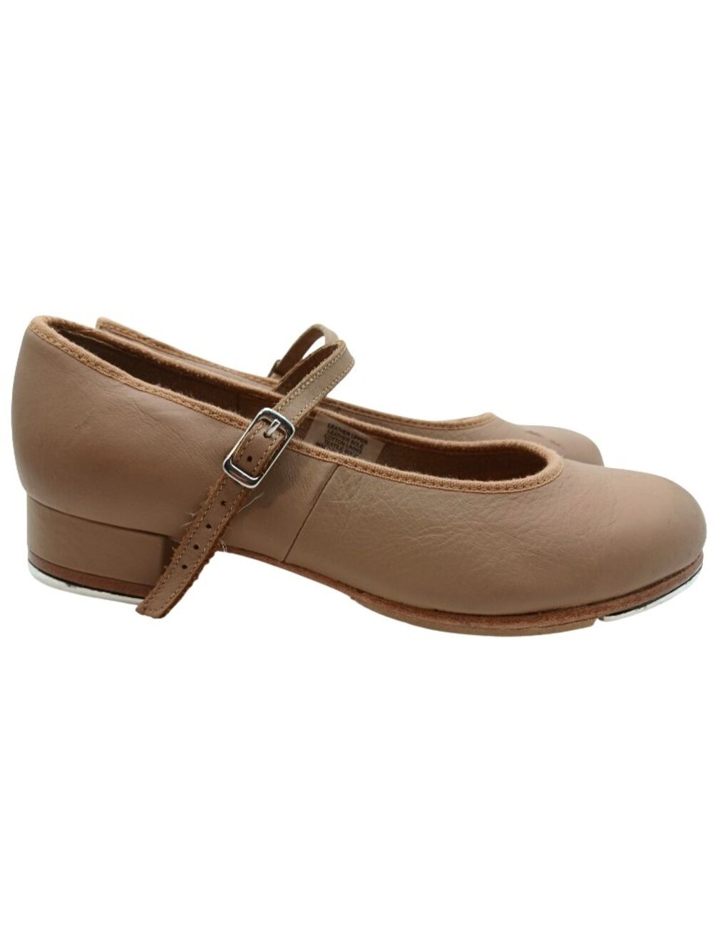 Bloch Womens Dance Shoes Mary Jane Tap On Tan Leather Size 7.5 Buckle Techno